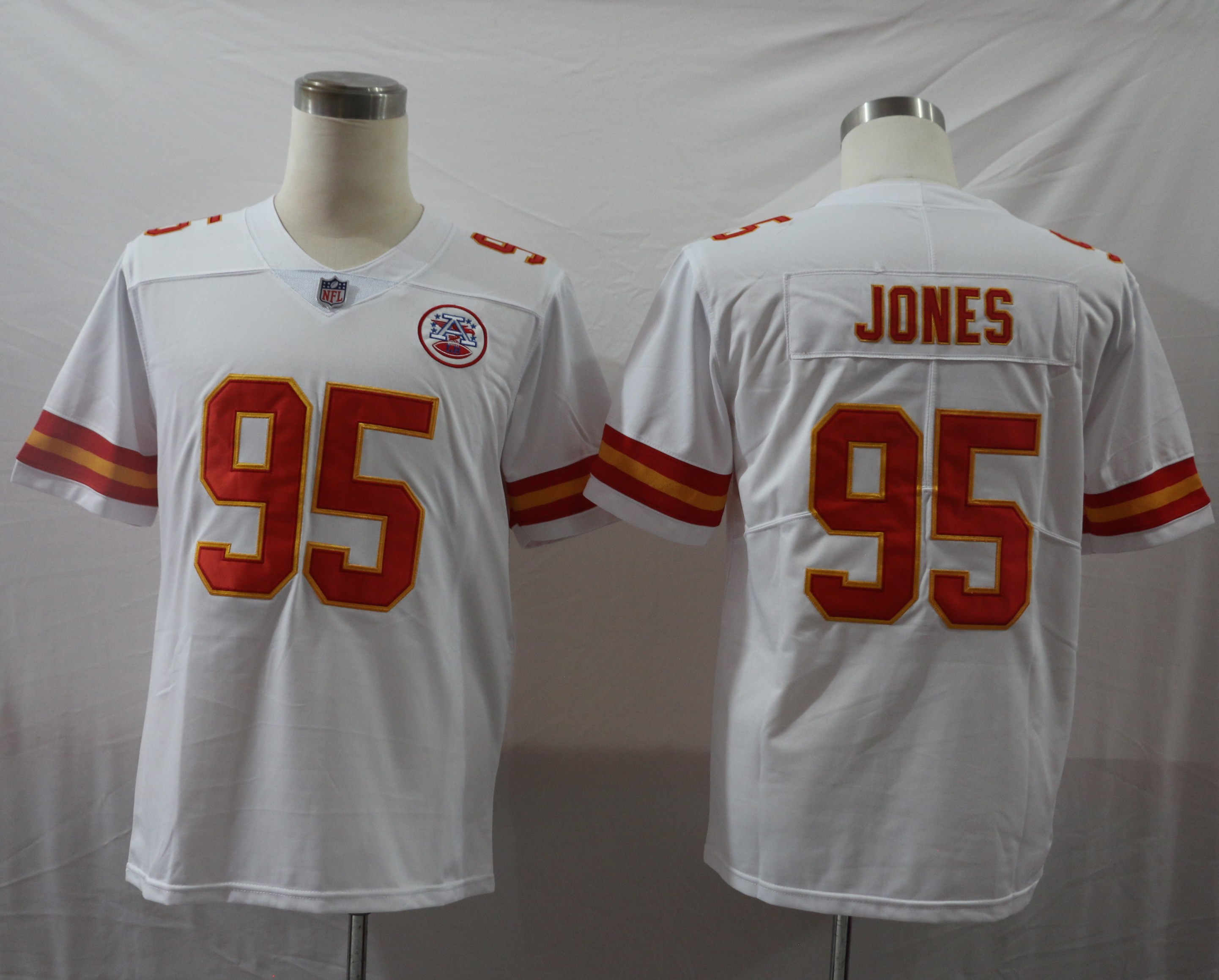 Men's Kansas City Chiefs Chris Jones #95 White Jersey